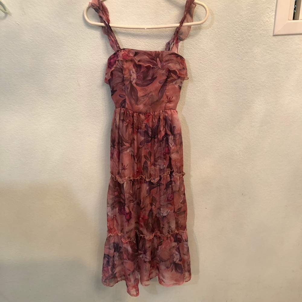 CHRISTIAN DIOR CHIFFON FLORAL SUMMER DRESS